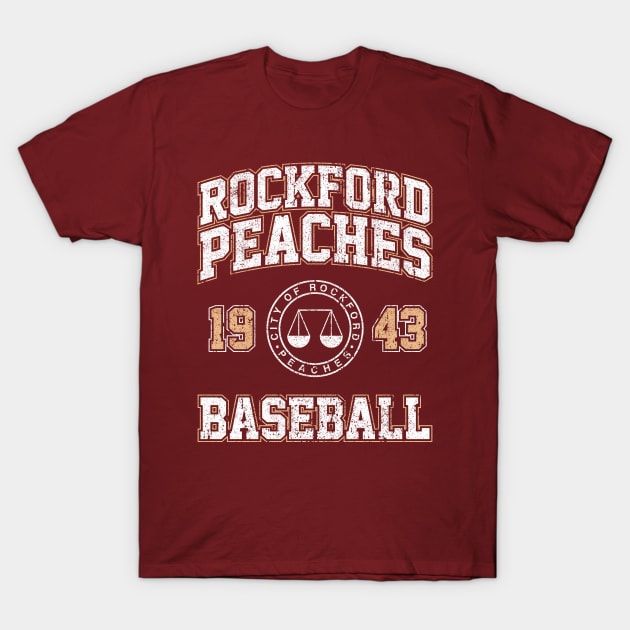 Rockford Peaches Baseball T-Shirt by huckblade